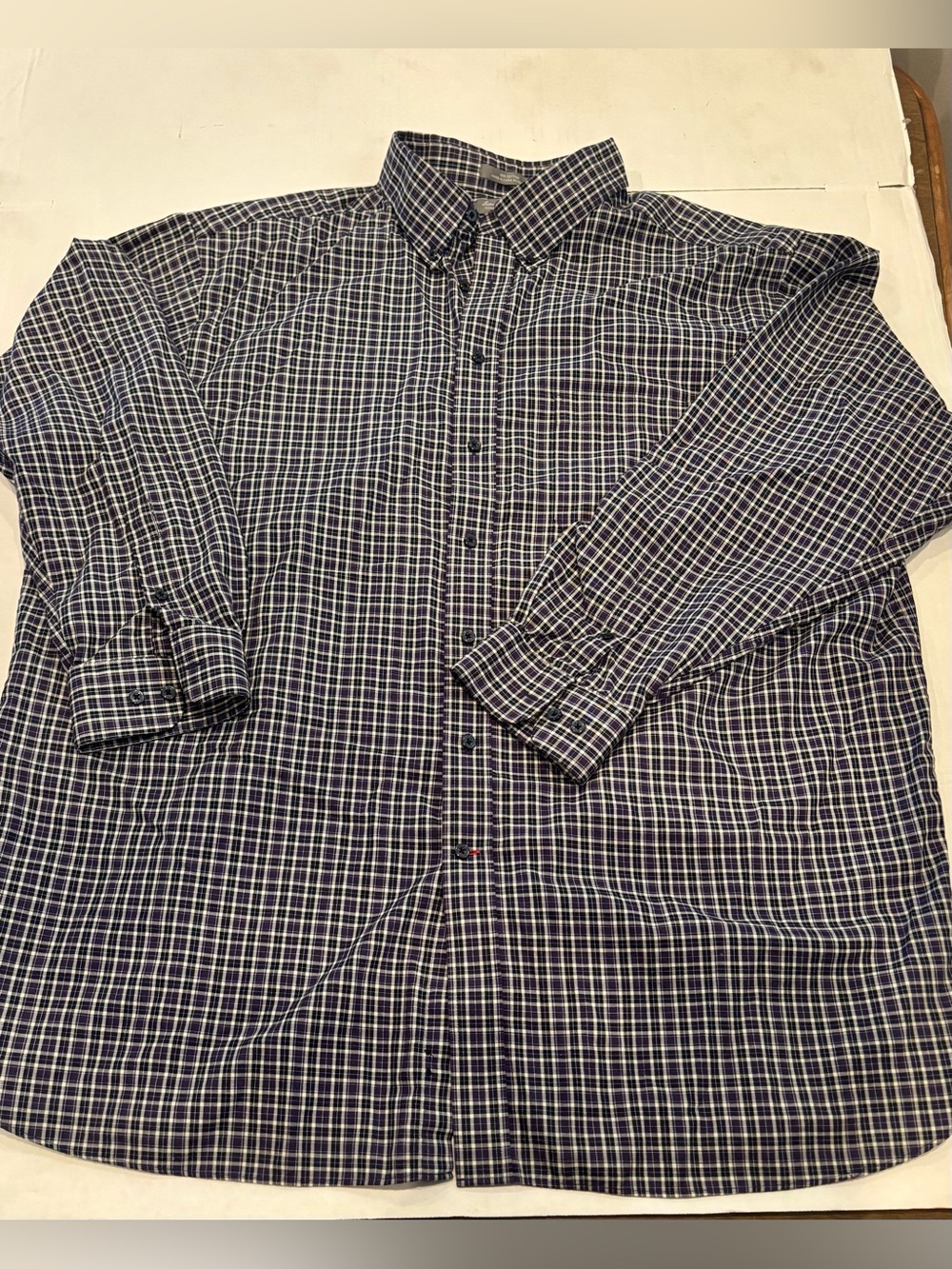Daniel Cremieux Navy and White Check Button-Down Shirt